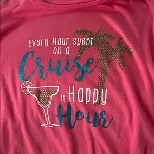 Pink Graphic Tee with Cruise Theme